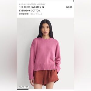 100% Cotton Everlane Boxy Crew Sweater